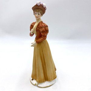 Vintage Gorham Bone China Fine Porcelain Figurine Woman Gibby, Taking A Trip